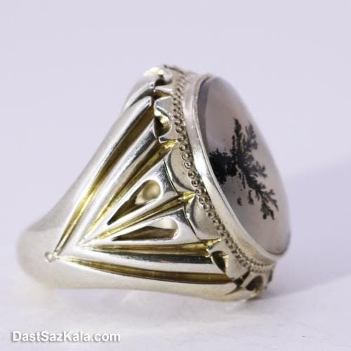 انگشتر نقره مردانه شجر با رکاب شیخ احمد درختی کد RN-18