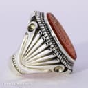 انگشتر عقیق یمنی اصل مردانه با رکاب شیخ احمد زنجانی کد RN-22