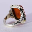 انگشتر مردانه عقیق سرخ کهنه هندی با رکاب مدل کمره کد RN-26