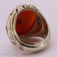 انگشتر مردانه عقیق کهنه اصل با رکاب شیخ احمد تک اشک RN-41