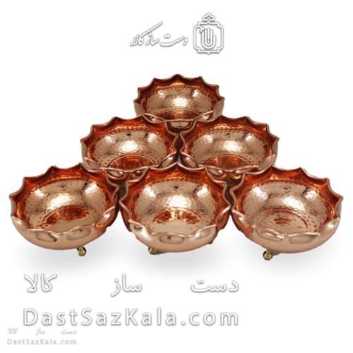 ست هفت سین و بستنی خوری مسی سه پایه 6 عددی AH-163