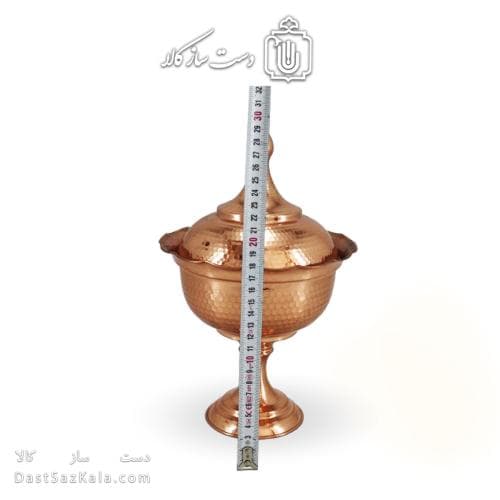 آجیل خوری مسی درب دار30 سانتی کد HSH-11