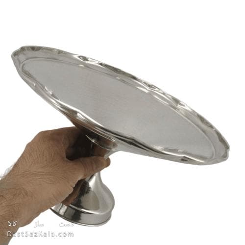 آجیل خوری مسی زنجان با روکش کروم مدل دیبا 27 سانتی کد AH-43