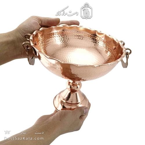 آجیل خوری مسی زنجان مدل گوشواره ای قطر 20 سانتی کد AH-50