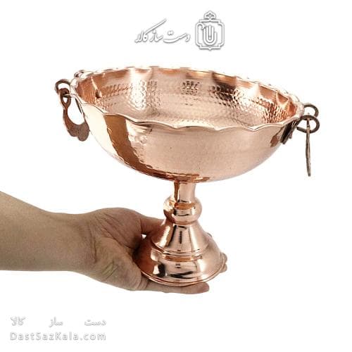 آجیل خوری مسی زنجان مدل گوشواره ای قطر 20 سانتی کد AH-50