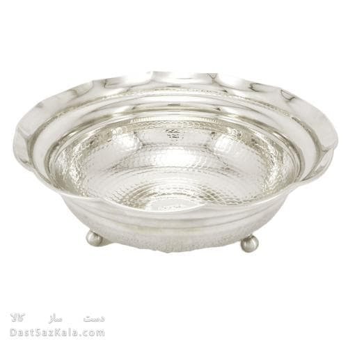 آجیل خوری مسی سفید سه پایه کوتاه جدید 25 سانتیمتری کد AH-93