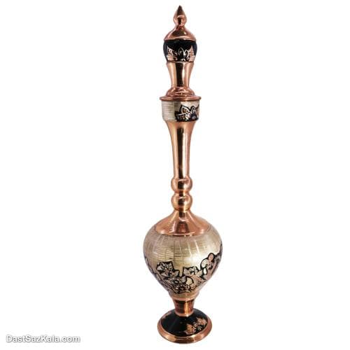 شربت خوری مسی الماس تراش نقره کوبی 40 سانتی 2 عددی کد MJ-99