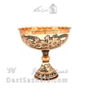 جام پایه دار مسی الماس تراش نقره کوب سایز 3 کد MJ-126