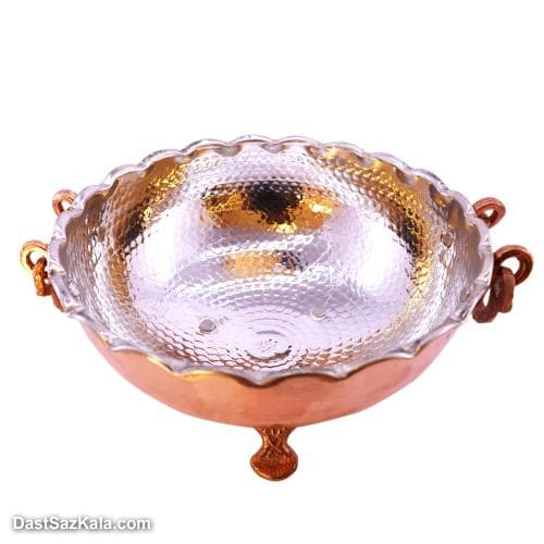میوه خوری مسی سه پایه زنجان سایز بزرگ کد SHH-83