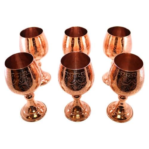 ست گلاسه مسی طرح دار توپی 6 عددی کد SSH-54