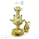 سرویس سماور ذغالی برنجی طرح دار 6 لیتری کد AH-138