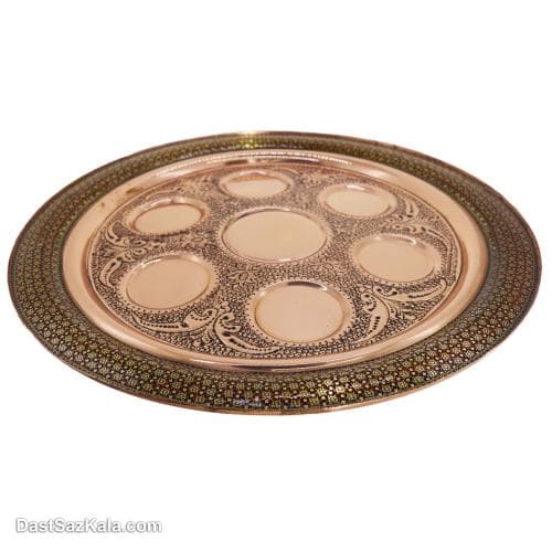 سرویس شربت خوری مسی خاتم کاری شده مجموعه 8 عددی کد MJ-97