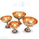 سرویس پذیرایی مسی الماس تراش نقره کوب 4 تیکه کد MJ-124