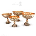 سرویس پذیرایی مسی الماس تراش نقره کوب 4 تیکه کد MJ-124