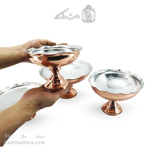 سرویس پذیرایی مسی زنجان مدل خورشیدی مجموعه 4 عددی کد AAS-10