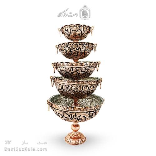 سرویس پذیرایی مسی سیاه قلم زنجان نانو شده در 5 سایز AH-111