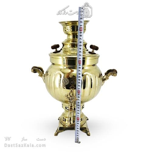 سماور برنجی زغالی آینه ای زنجان 6 لیتری کد AH-145