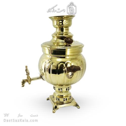 سماور برنجی زغالی آینه ای زنجان 6 لیتری کد AH-145