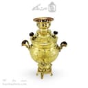 سماور ذغالی برنجی طرح دار 3 لیتری کد AH-137