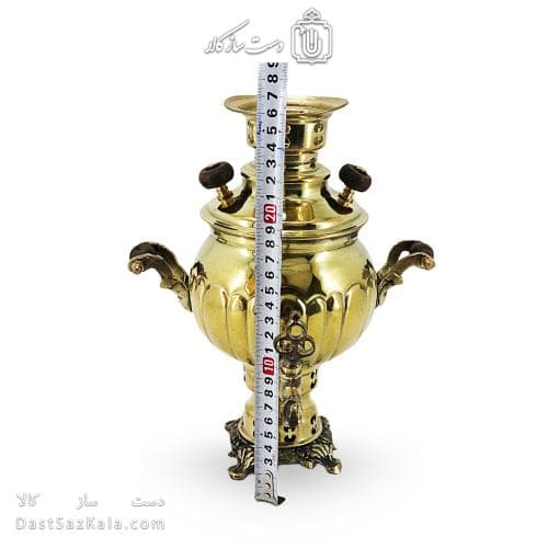 سماور ذغالی برنجی 1 لیتری مدل آینه ای کد AH-150