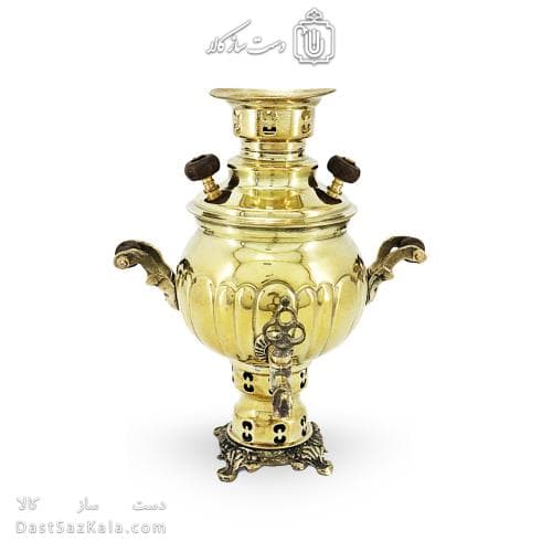 سماور ذغالی برنجی 1 لیتری مدل آینه ای کد AH-150