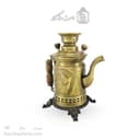 سماور زغالی شکاری برنجی آنتیک 1.5 لیتری کد AH-136