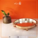 سینی مسی پایه دار زنجان سایز 3 دسته دار کد PA-42