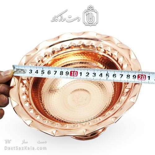 شکلات خوری مسی جدید پایه دار فضلی قطر 20 سانتیمتری کد AH-123