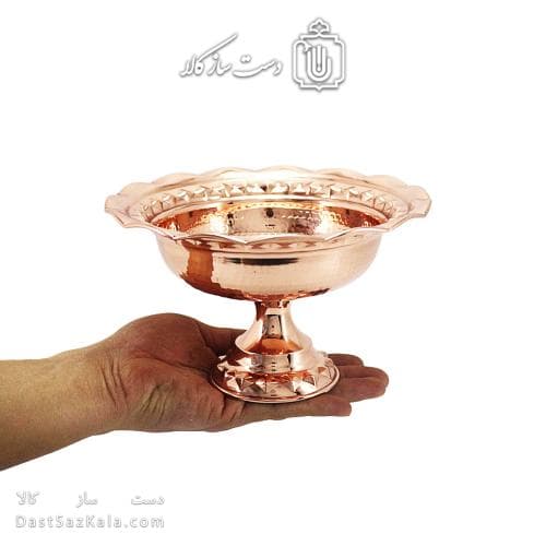 شکلات خوری مسی جدید پایه دار فضلی قطر 20 سانتیمتری کد AH-123