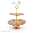 شیرینی خوری دو طبقه مسی به ارتفاع 30 سانتیمتر کد AH-133