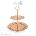 شیرینی خوری مسی دو طبقه جدید به ارتفاع 35 سانتیمتر کد AH-131