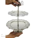 شیرینی خوری مسی دو طبقه سفید به ارتفاع 30 سانتیمتر کد AH-134