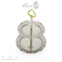 شیرینی خوری مسی دو طبقه سفید به ارتفاع 35 سانتیمتر کد AH-132