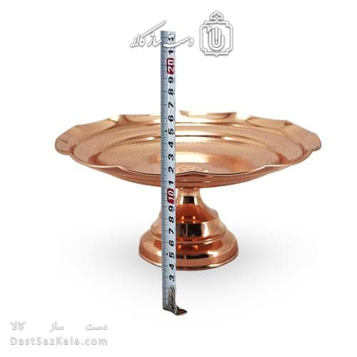 شیرینی خوری مسی پایه دار زنجان قطر 25 سانتیمتری کد AH-127