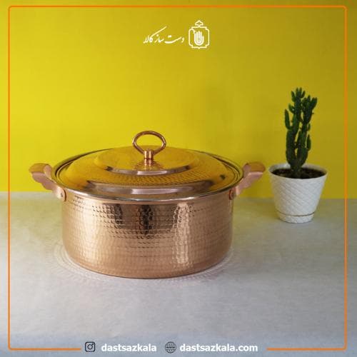 قابلمه مسی اصل زنجان مدل راسته 8 نفره بزرگ کد PA-54