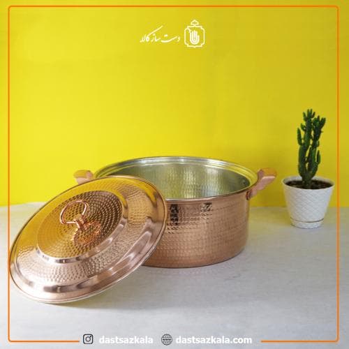 قابلمه مسی اصل زنجان مدل راسته 8 نفره بزرگ کد PA-54