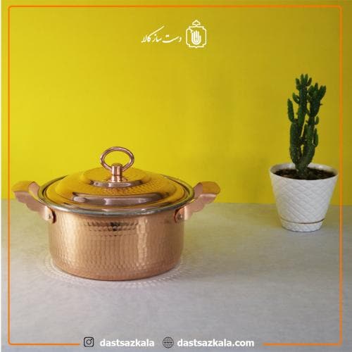 قابلمه مسی اصل زنجان مدل راسته 2 نفره کوچک کد PA-51