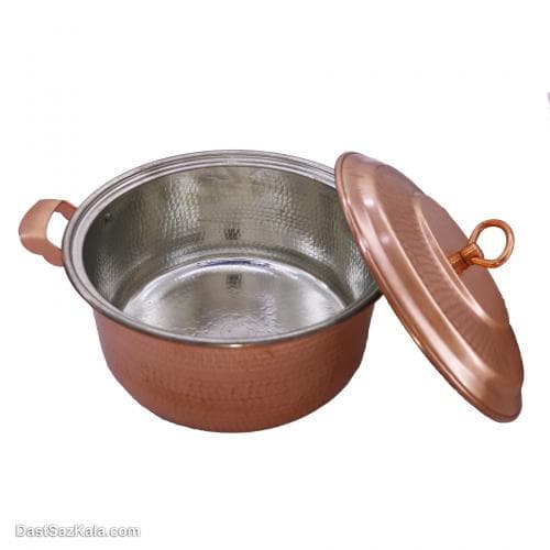 قابلمه مسی اصل زنجان مدل راسته 6 نفره بزرگ کد PA-53