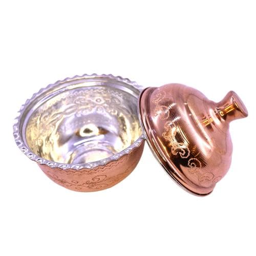 قندان مسی طرح دار مدل انار بزرگ 11 سانتیمتری کد SSH-58