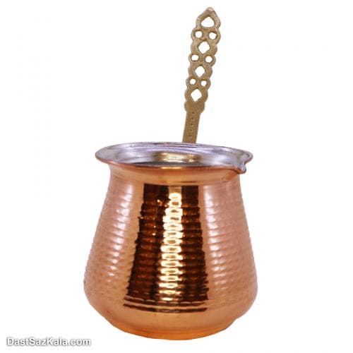 شیر جوش مسی زنجان دسته برنجی سایز بزرگ کد SSH-16