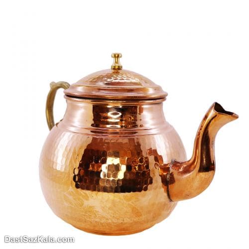 قوری مسی بزرگ دسته برنجی کد SSH-24