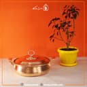 ماهیتابه درب دار مسی زنجان سایز 1 کوچک مدل تیانچه کد PA-37