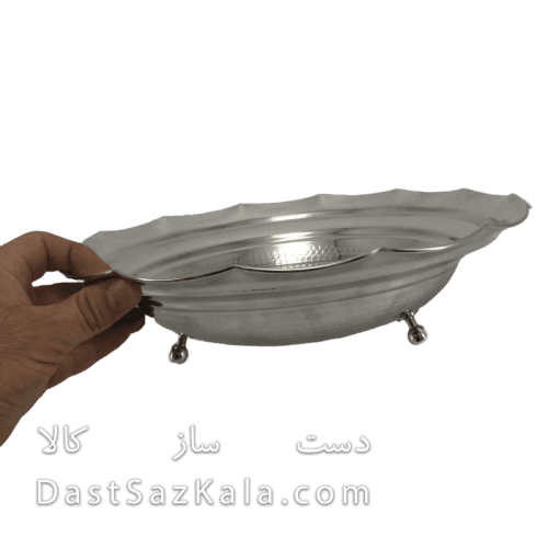 میوه خوری مسی سفید سه پایه جدید 32 سانتی کد AH-91