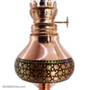 چراغ گرد سوز مسی خاتم کاری شده 25 سانتی 2 عددی کد MJ-96
