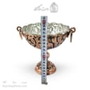 کاسه پایه دار مسی سیاه قلم زنجان نانو شده قطر 15سانتی AH-116