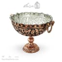 کاسه پایه دار مسی قلم زنی زنجان نانو شده قطر 22 سانتی AH-114