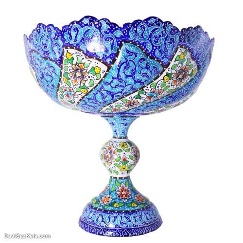 کاسه پایه دار میناکاری مسی کد LT-43