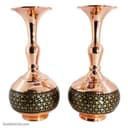 گلدان مسی خاتم کاری اصفهان 20 سانتی مدل شلغمی 2 عددی MJ-91