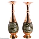 گلدان مسی خاتم کاری شده اصفهان 30 سانتی مجموعه 2 عددی MJ-84