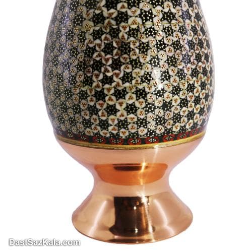 گلدان مسی خاتم کاری شده اصفهان 30 سانتی مجموعه 2 عددی MJ-84